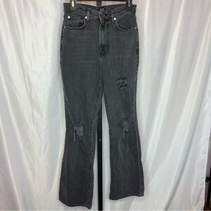 BDG Urban Outfitters Stretch High Rise Flare Faded Black Jeans, size 27